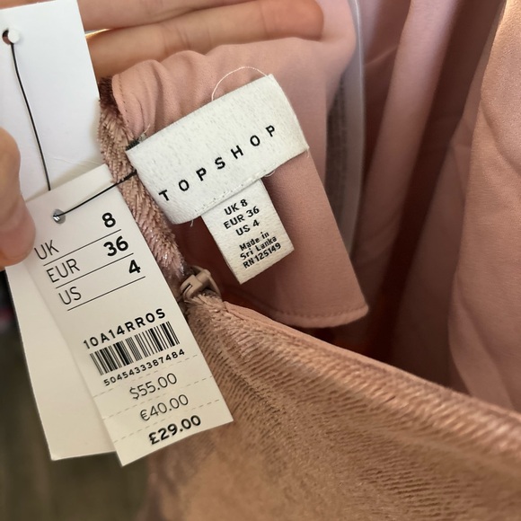 TopShop Glitter Velvet Slip Dress In Rose Gold New With Tags - Picture 5 of 6